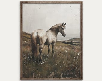 Connemara Pony Printable Art | Irish Horse Painting | Rural Ireland Equestrian Decor | 2798_V
