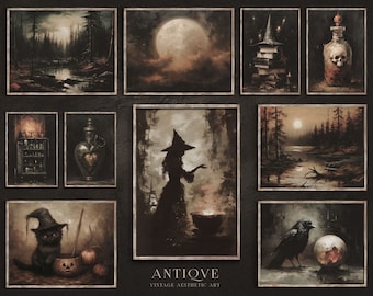 Halloween Witchy Print Set | Whimsy Witch Gallery Wall | 10 prints | Printable Download | S69