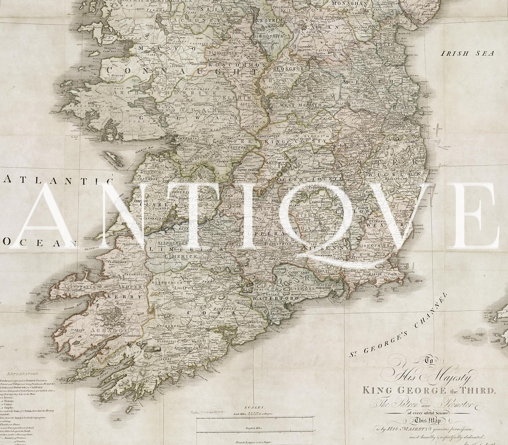 Rustic Irish Map Vintage Map of Ireland | Irish Home Decor | Digital Download | 585 ...