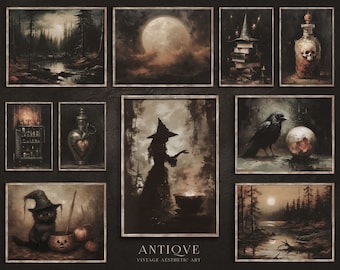Halloween Print Set | Witchy Gallery Wall | 10 witch prints | Printable Download | S69