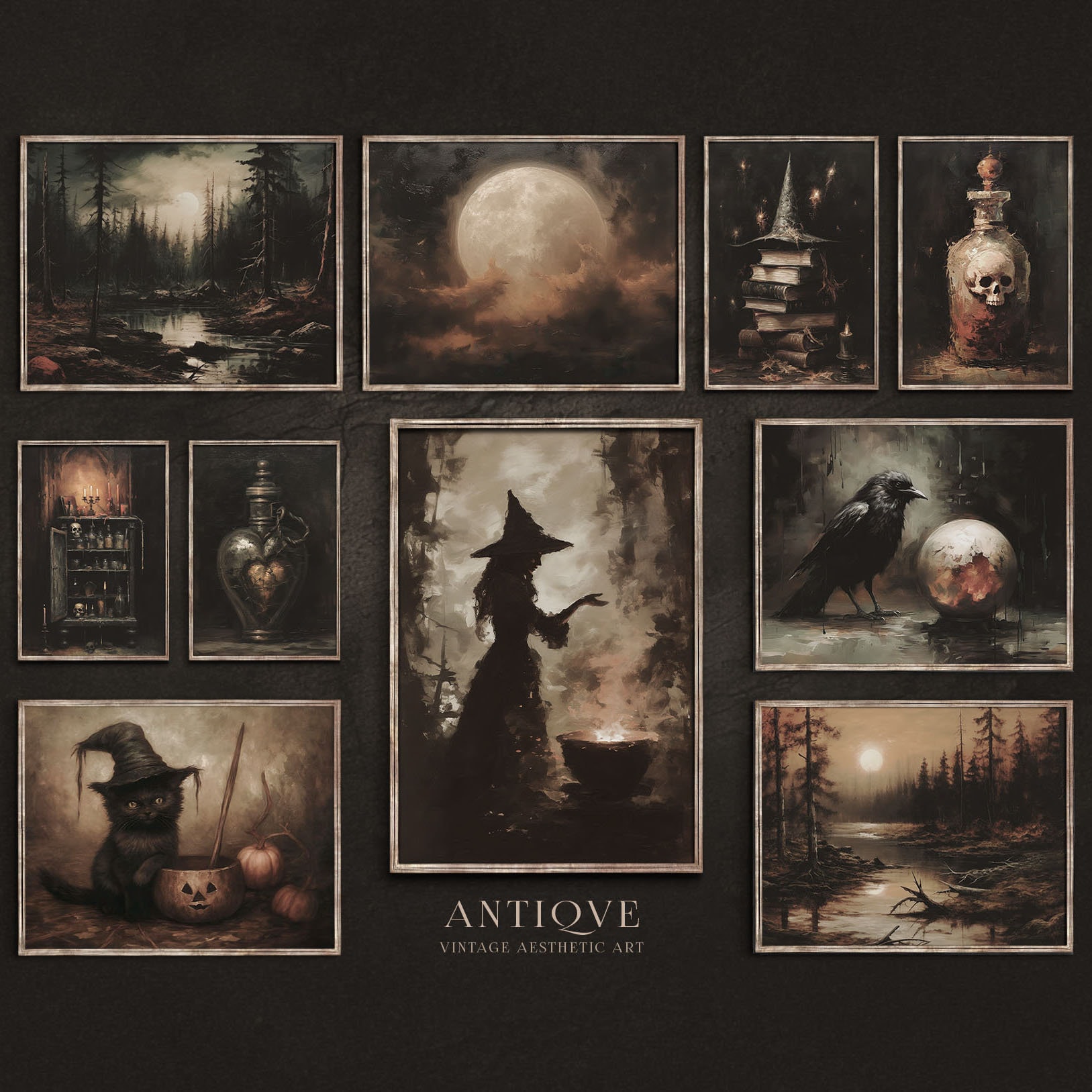 Halloween Print Set | Witchy Gallery Wall | 10 Witch Prints | Printable ...