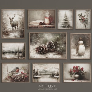 Christmas Winter Print Set | Rustic Snowy Gallery Wall | 10 prints | Printable Download | S70
