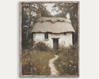 Irische strohgedeckte Cottage druckbare Kunst | St. Patricks Printable | Irisches Heuhaus | Digitaler Download | 2806_V