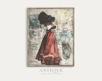 Vintage Fashion Painting | Antique Decor | Printable Download | 416
