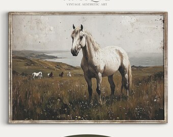 Connemara Pony Printable Art | Irish Horse Painting | Rural Ireland Equestrian Decor | 2829_H