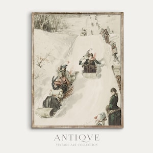 Menschen im Schnee | Winter Dekor | Druckbare Download | 565