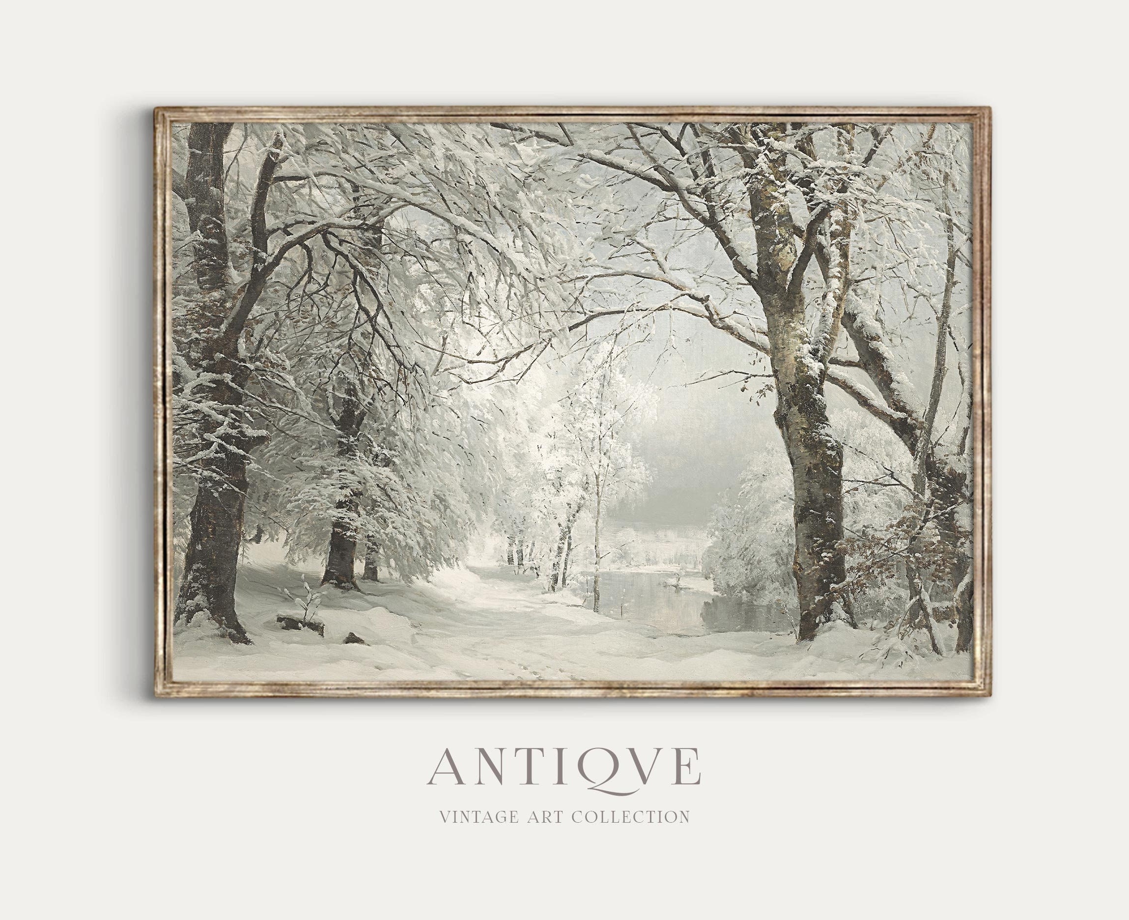 Vintage Winter Landscape Print Set | Artwork Gallery Wall | Printable ...
