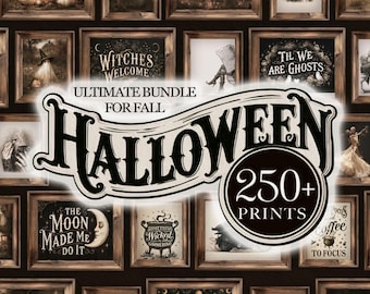 Halloween Mega Bundle Prints | 250+ Prints | Spooky Fall Decor | Gothic Gallery Wall | Dark Moody Printable Download | S112