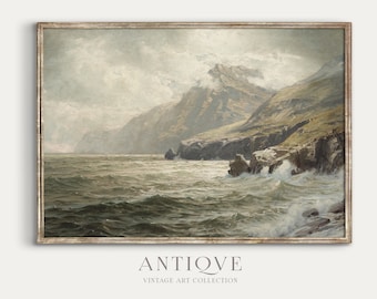 Irish Cliffs of Donegal | Vintage Ireland Home Decor | Digital Download | Vintage Irish Seascape | 594