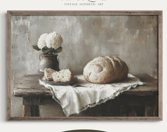 Irisches Soda Brot druckbare Kunst | Vintage Küchendekoration Rustikales Bauernhaus Dekor | Digitaler Download | 2808_H