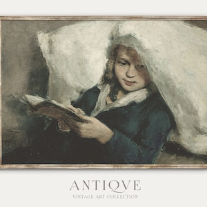 Vintage Girl Reading | Antique Print | Digital Download | 338