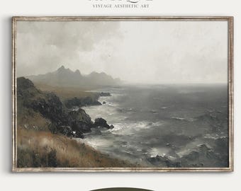 Irish Coastal Rocks Printable Art | Sea Print | Ireland Seaside Decor | Digital Download | 2812_H