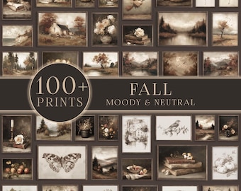 Moody Fall Prints Mega Bundle | 100+ Autumn Printable Wall Art | Cozy Gallery Wall Decor | S101