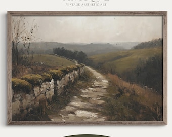 Utskrivbar konst med stigar på irländsk landsbygd | Tryck av landsbygdens Irland | Vintagelandskap | Digital nedladdning | 2805_H