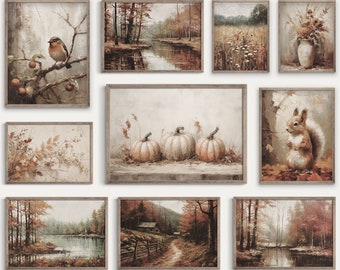 Autumn Gallery Wall | 10 Prints | Earthy Fall Rustic Print Set | Printable Download | S65