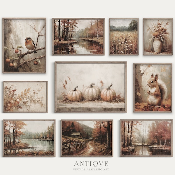 Autumn Print Set | Earthy Fall Rustic Gallery Wall | 10 prints | Printable Download | S65