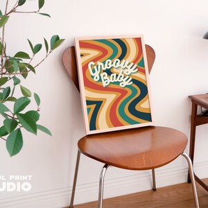 GROOVY BABY | Wall Art Poster Print DIGITAL Download Print Home Decor Gift Idea Retro Wall Decor