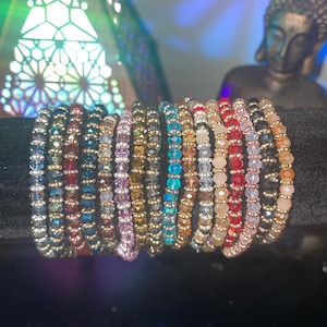 Boho inspired glass beaded stretch bracelets
