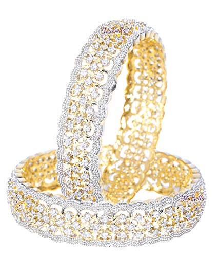 American Diamond Gold Plated Bangles for Women and Girls Free
