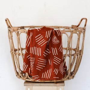Bamboo Muslin Swaddle Wrap | Rust Rainbow
