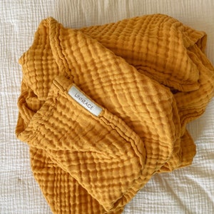 4 Layer Cotton Muslin Blanket — Mustard