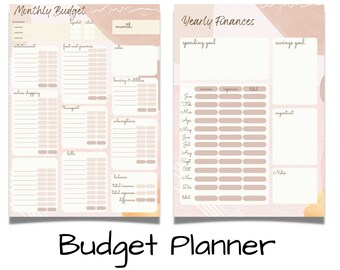 Budget Planner Bundle for Traking your Expenses - Money Organizer PDF with instant download and Print - Elegant Design Organizer