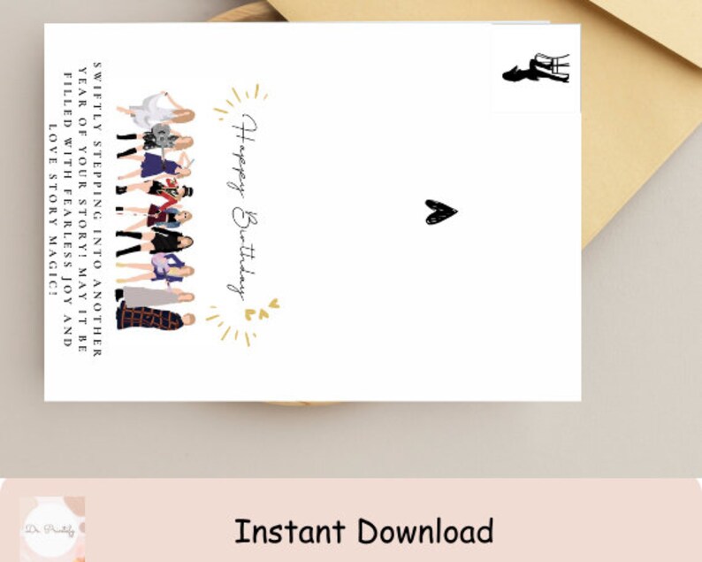Tswift Birthday Card for Swiftiees Fan Instant Download for Swiftiees