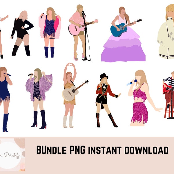Clipart TS eras bundle PNG download Tswift digital musician instant PNG eras download Taylor bundle clip art digital music