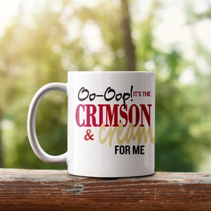 Delta oo-oop personalized white 11 oz with crimson and cream writing Soro name on opposite side of sorority inspired coffee or tea mug
