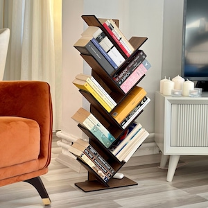 Modern Tree Bookshelf  Shelf Bookcase Book Storage Display Rack for Desktop & Living Room Book Rack Shelf Storage Modern Look Bookshelves