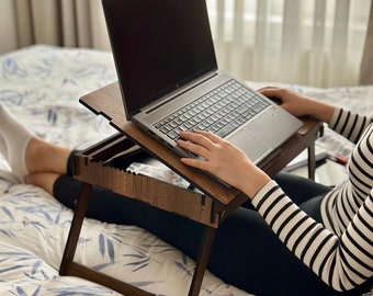 Adjustable Laptop Desk for Bed - Foldable Legs, Tilt Mechanism, Phone Holder, Portable Workstation, Working Desk & Writing Desk Adults, Kids