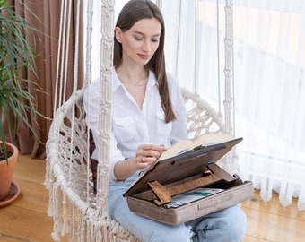 Boekenstandaard met kussen, beste cadeau voor lezer, boekenstandaard voor lezen, werken en leesbureau in bed, werken vanuit huis, werkblad voor bed