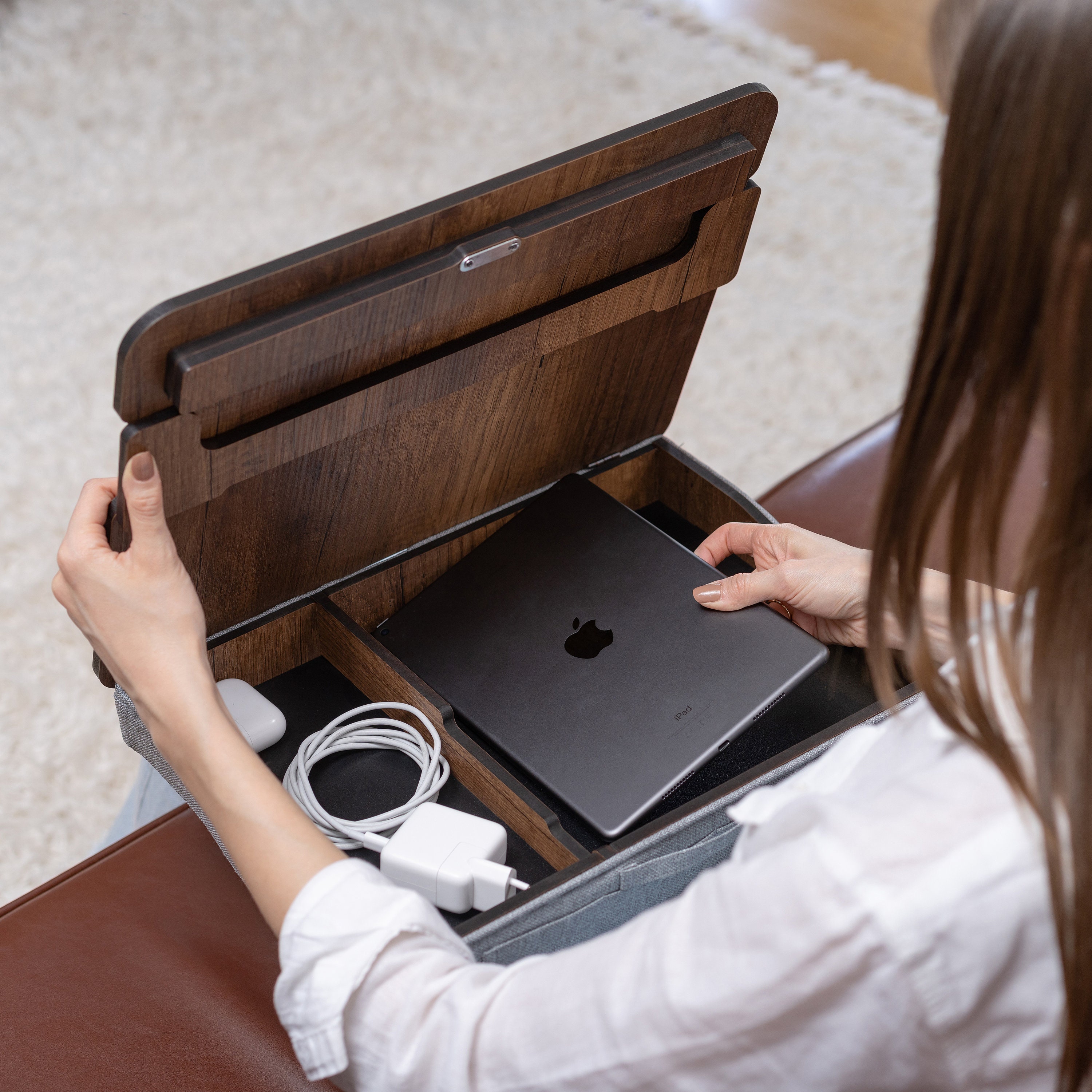 Lap desk with sale storage and pillow