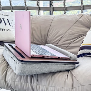 Husband Pillow - Lap Desk Large Wood Top - Fits Up to 17 Laptop - with  Dual Cushion, Multifunctional Slot for Tablet - On Sale - Bed Bath & Beyond  - 35219517