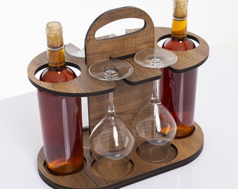 Support à vin et verre, porte-bouteille de table, caddie en verre à vin, décoration intérieure