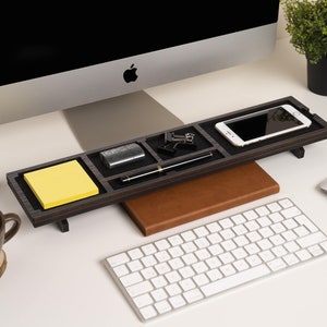 Wood Desk Organizer for Accessories, Docking Station, Office & Desk Storage, Pen Holder, Phone Stand, Business Card Holder