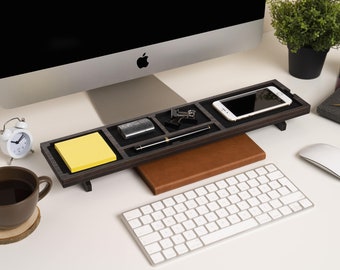 Wood Desk Organizer for Accessories, Docking Station, Office & Desk Storage, Pen Holder, Phone Stand, Business Card Holder