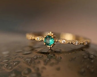 Authentic S925 Sterling Silver Green CZ 14k Gold Plated