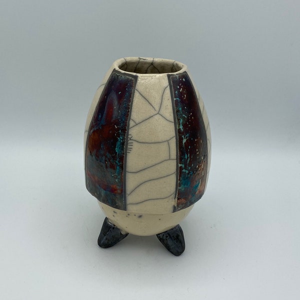 Extravagante Vase, Keramikkunstobjekt, Raku, ausgefallener Dekoartikel, handgemacht mit Liebe, Geburtstagsgeschenk