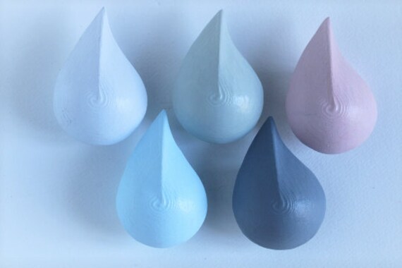 Bouton Poignée de Meuble Tiroir Goutte de Pluie Bois Décoration Chambre Idée Cadeau Design Unique