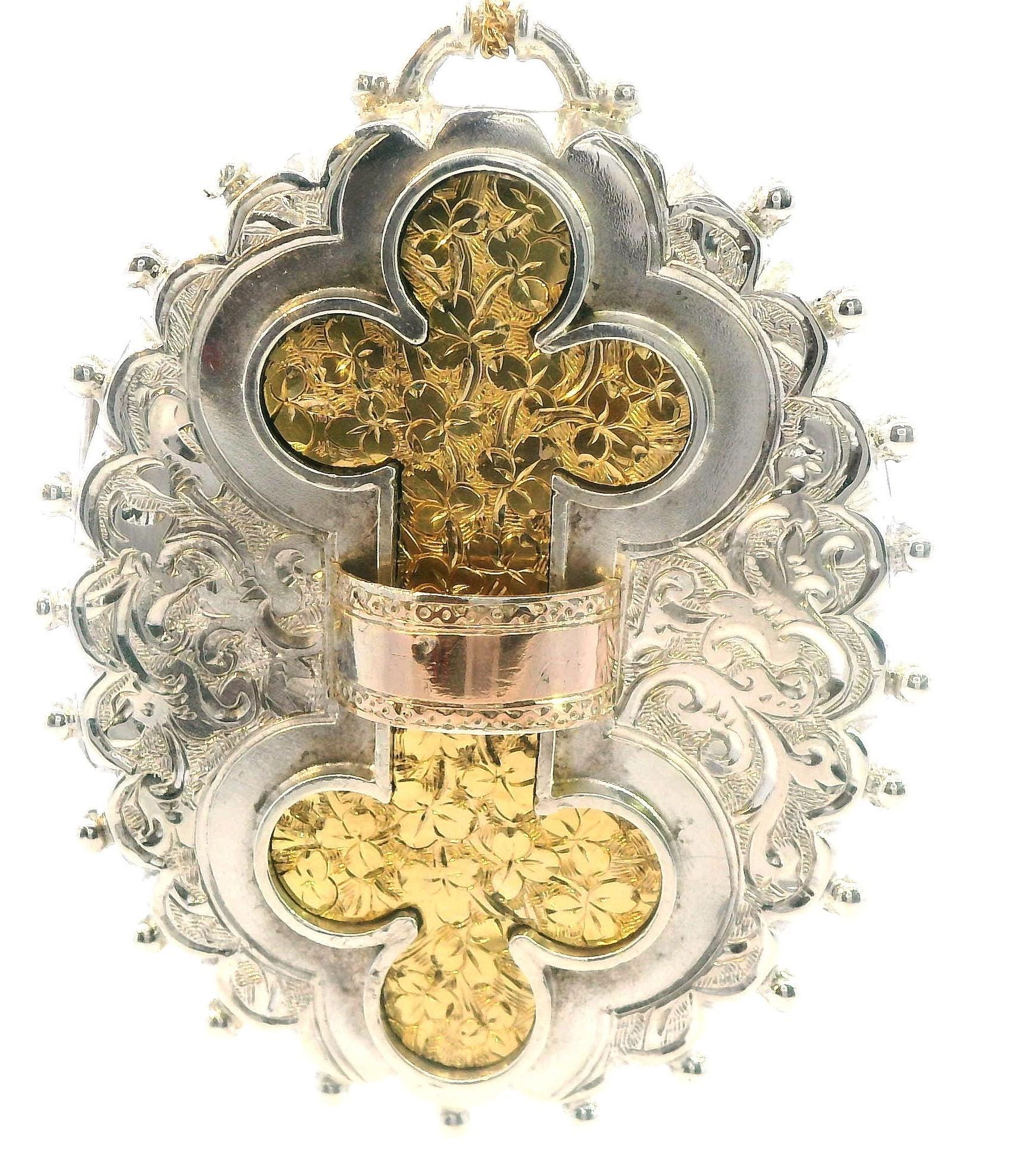 Silver and Yellow Gold Locket, Birmingham 1876 - Etsy