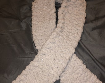 Soft Silver Chenille Scarf