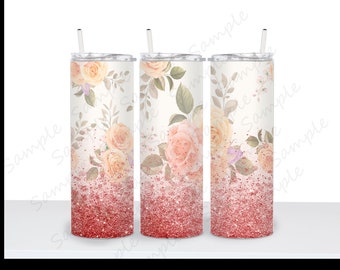 Glitter and Roses Tumbler Wrap