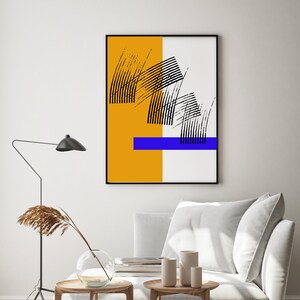 Yellow Abstract Wall Art: Minimalist Home Decor (Digital Download)