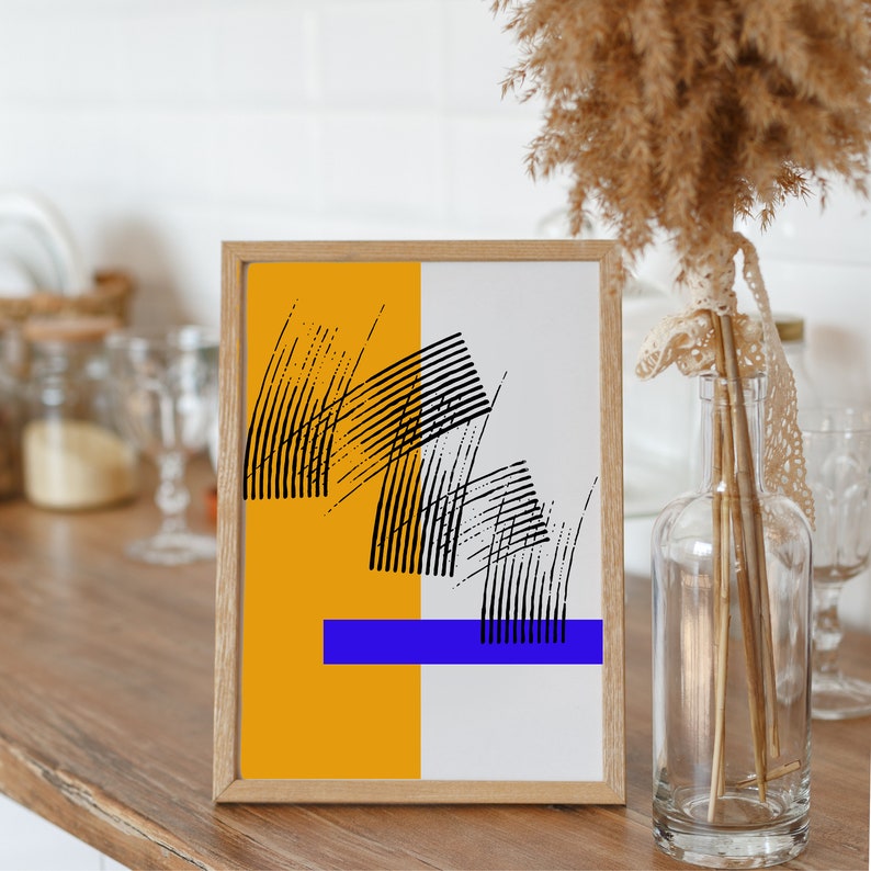 Yellow Poster Printable Wall Art Printable Art, Abstract Wall Decor, Wall Decor Prints Yellow, Abstract Poster, Minimalist Print image 4