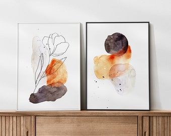 Printable Set of 2 Abstract Poster | Printable Art, Abstract Wall Decor, Wall Decor Prints, Watercolour Poster Set of 2