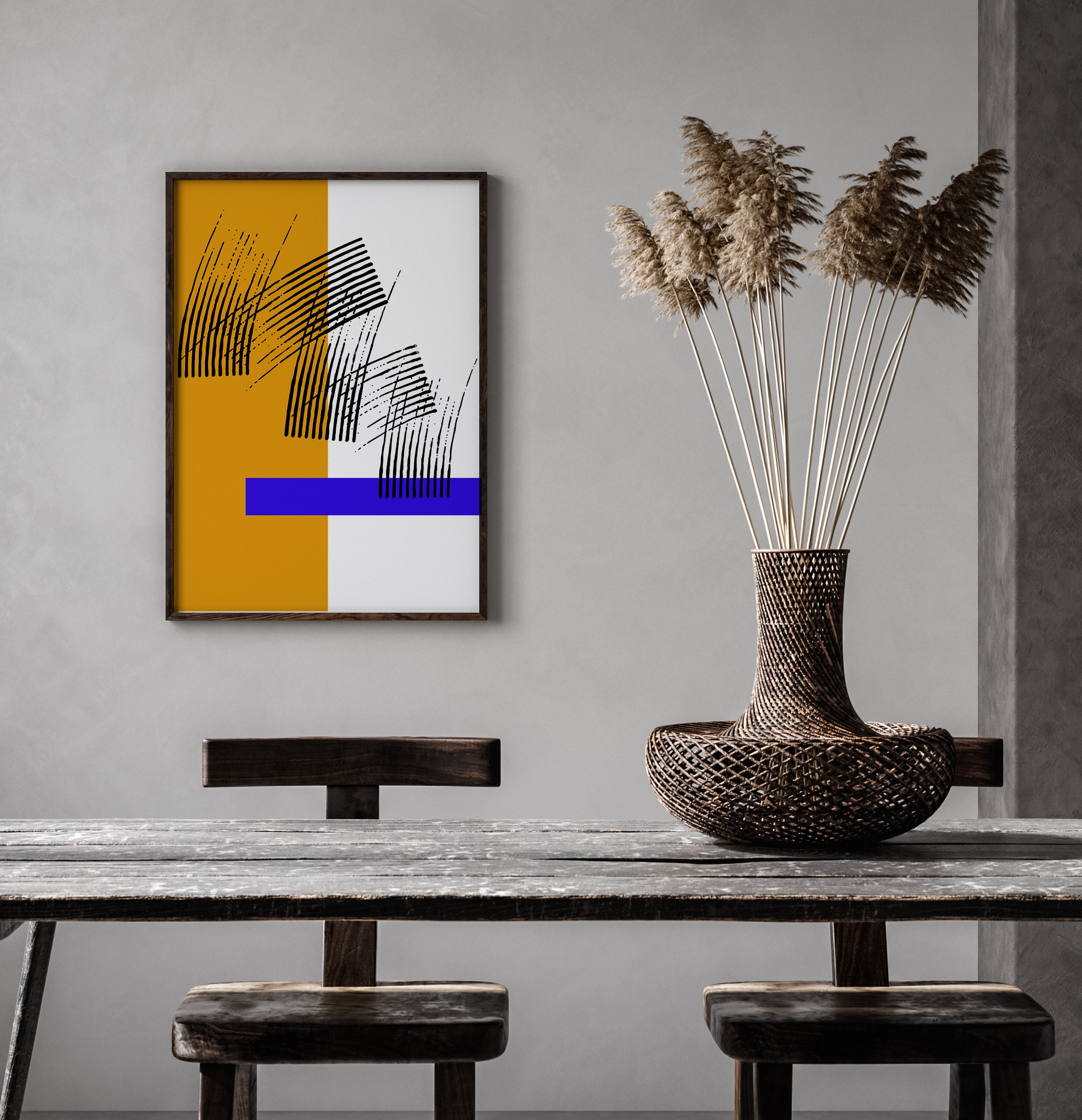 Yellow Poster Printable Wall Art Printable Art Abstract Etsy