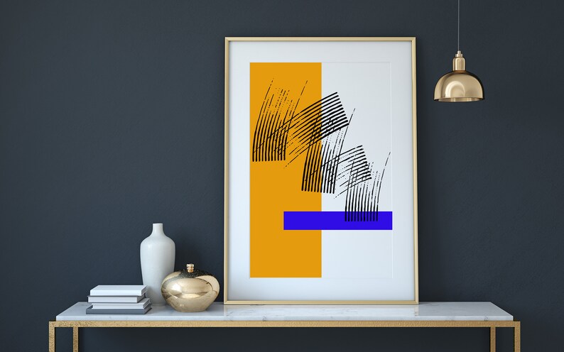 Yellow Poster Printable Wall Art Printable Art, Abstract Wall Decor, Wall Decor Prints Yellow, Abstract Poster, Minimalist Print image 2