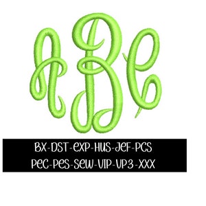 Embroidery monogram design bundle, bx font, machine embroidery, Classic monogram font, embroidery machine, pes font, jef font, multi sized