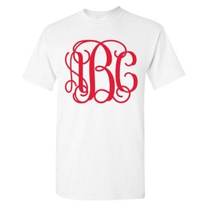 Vente Pas cher monogramme chemise monogramme unisexe tshirt personnalisé personnalisé chemise à manches courtes monogramme chemise nuptiale fête cadeau de mariage image 8